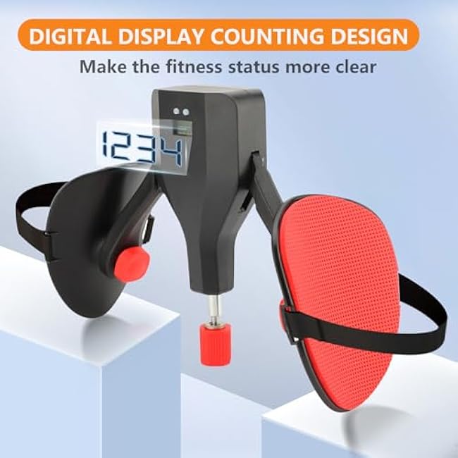 Thigh Trainer,77 lbs Adjustable Inner Thigh Exerciser,Pelvic Hip Kegel Floor Trainer Strength Exercise Buttock Glute Legs Workout Equipment with Counting Display