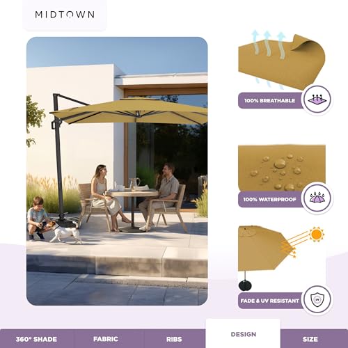 Image of Midtown Umbrellas Grande Square - 9 x 9 Ft Cantilever Umbrella