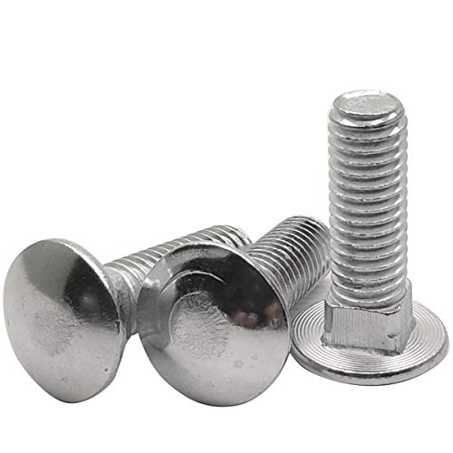 Image of 20Sets M8-1.25 25mm Carriage Bolts, Nuts, Flat Washers Kits, Zinc Plated Carbon Steel Grade 2