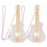 ibasenice 2Pcs DIY Wooden Guitar Toy for Kids - Unfinished Craft Guitar Cutouts for Painting and Creative Play