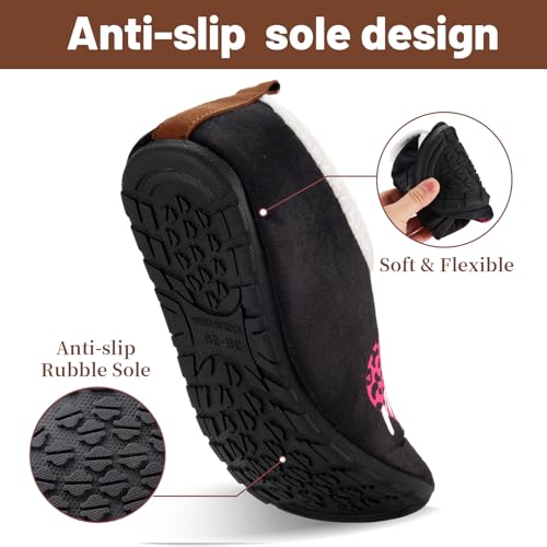 Image of Ibeauti Women Mens House Slippers Lightweight Comfy Barefoot Slipper Socks Rubber Sole House Shoes for Indoor /Outdoor Bedroom Travel