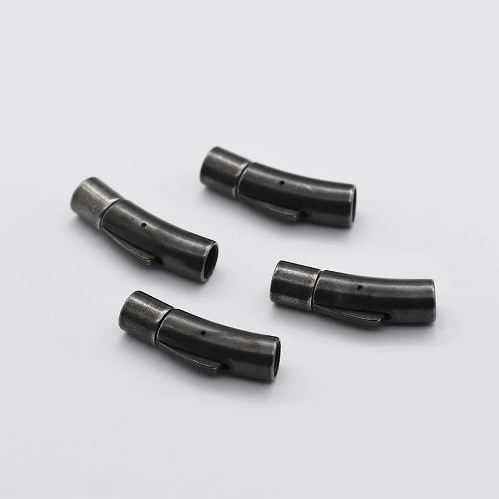 10 pièces Fermoirs à baïonnette en Acier Inoxydable (Trou de 2 à 6 mm) Boucle à Pression Fermoirs pour Cordon en Cuir pour la Fabrication de Bracelets et de Bijoux DIY