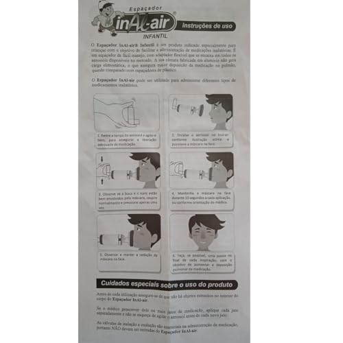 Espaçador Para Medicamentos Auxiliar No Tratamento De Doenças Respiratórias Inal-air Infantil Vermel