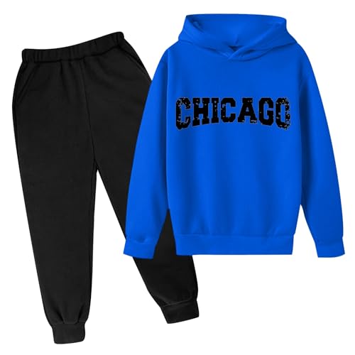 Generisch Set completo per bambini a maniche lunghe + pantaloni, set di abbigliamento per bambini da 4 a 12 anni, Tuta...