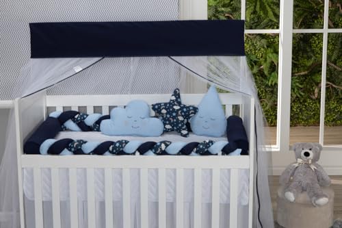 Kit Berço Soninho Azul Marinho 11 Peças 100% Algodão