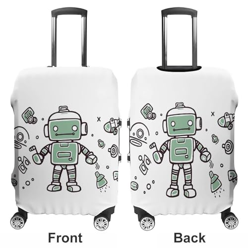 Carry on Luggage Cover Line Robot Suitcase Covers for Luggages Tsa Approved Travel Luggage Sleeve Protector Elastic Suitcase Protector Anti-Scratch Washable Fits 19-30 Inch Case -S3
