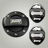 Jimnyジムニー ガソリン給油口キャップカバー フューエルキャップカバー ドアストライカーカバー ドアロックカバー 貼り付けタイプ セット (ブラック) [並行輸入品]