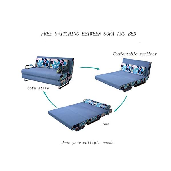 Simple Solid Wood Sofa Bed,Multifunctional Living Room Folding Double Sleeper Couch Sofa Convertible Bed,Breathable And Comfortable Fabric,Strong Load-Bearing,Washable - Image 3