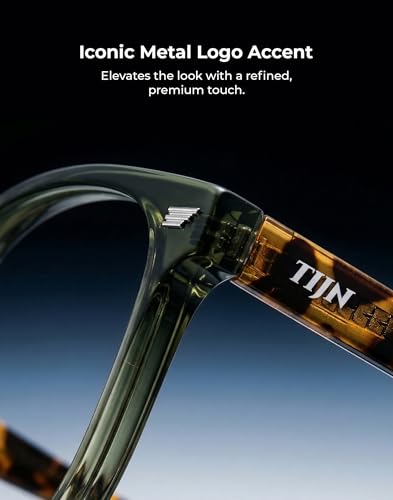 Image of TIJN Premium Blue Light Blocking Glasses for Women Men Computer Gaming Use | Square TR90 Frame Nerd Eyeglasses Anti Blue Ray with Red, Orange, Clear Lens for Computer, Phone, TV and Evening Screen Use