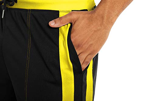 Magnivit Jerseys For Men Athletic Running Workout Mesh Pants With Pockets Black Yellow #TOP3