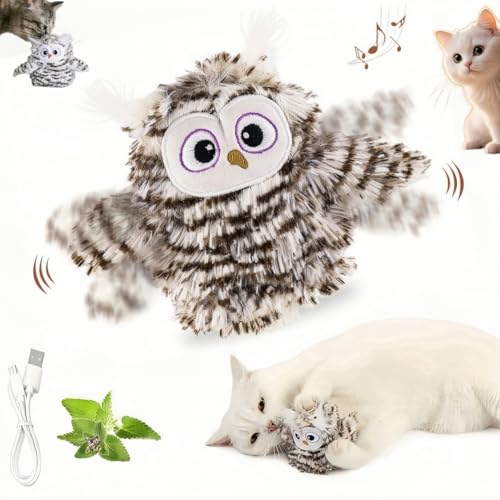 Tingwhite Brinquedos simulados de pássaros e gatos com controle remoto, brinquedos de menta para gat