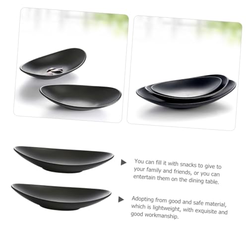 Set de 2 platos pequeños de melamina negros para sushi miniatura 3