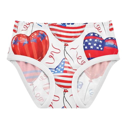 Balloons Hearts USA White Toddler Underwear Custom 2t Cotton Girl Panties Cute Pattern Kids Briefs Undies