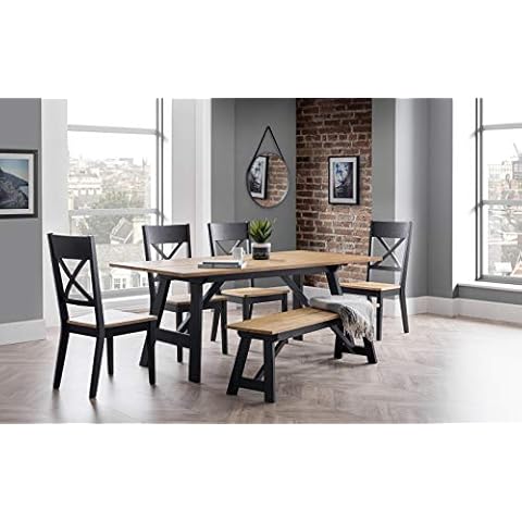 Julian Bowen Hockley Black and Oak Dining Table Cover