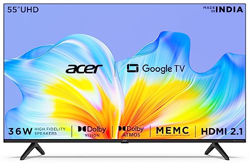 Acer 139 cm (55 inches) Advanced I Series 4K Ultra HD Smart LED Google TV AR55GR2851UDFL (Black)