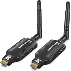 DiamondTiger Wireless HDMI Transmitter and Receiver 4K Extender Kit | 4K Decoding 1080P@60Hz Output, 500ft Long Range, 2.4G/5.8G Dual Band, Plug & Play, Supports Up to 1 TX to 4 RXs