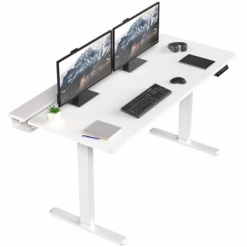 VIVO Electric 60 x 30 in Standing Adjustable Gaming Desk with Hidden Cable Trays, Full-Size Mouse...