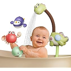 Tinas De Baño Para Bebé Con Accesorios TUMAMA Juguete de Baño para Bebé Cabezal de Ducha eléctrica de 360 ° Agua Bañera Juguete 3 Paquete de Viento Piscina de Juguetes Tina de Natación Regalos de Ducha para Niños 1 2 3 4 5 años