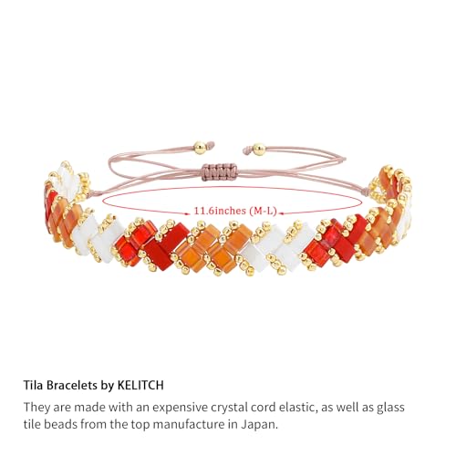 Image of KELITCH Colorful Tila Beaded Bracelets Women Strand Friendship Bracelet Handmade New Link Cuff Bracelets