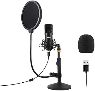 USB Streaming Podcast PC Microphone,Professional Computer Mic 192kHz/24bit Studio Cardioid Condenser Kit