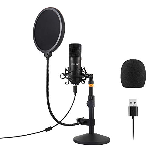 USB Streaming Podcast PC Microphone,Professional Computer Mic 192kHz/24bit Studio Cardioid Condenser Kit with Sound Card Desktop Stand Shock Mount Pop Filter for Skype Youtuber by DSCHLZY - Used condition - US$58.05