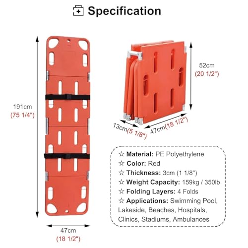 Tabla de espalda plegable para evacuar heridos con trauma vertebral 8
