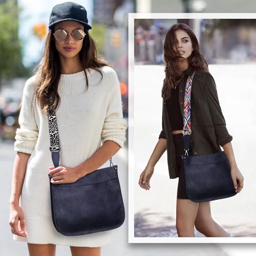Image of AUYOCO Vegan Leather Crossbody Bags for Women, Crossbody Purse with Guitar Strap Zipped Pockets Handbag Shoulder Bag