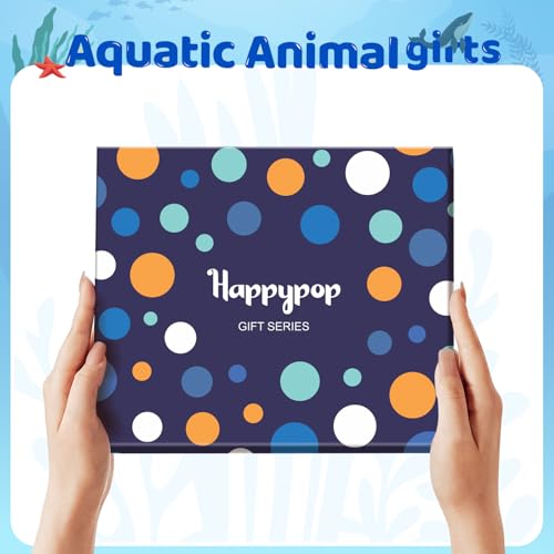 HAPPYPOP Animal Gifts for Men Women - Hippo Whale Socks Octopus Gifts Shark Socks Blue