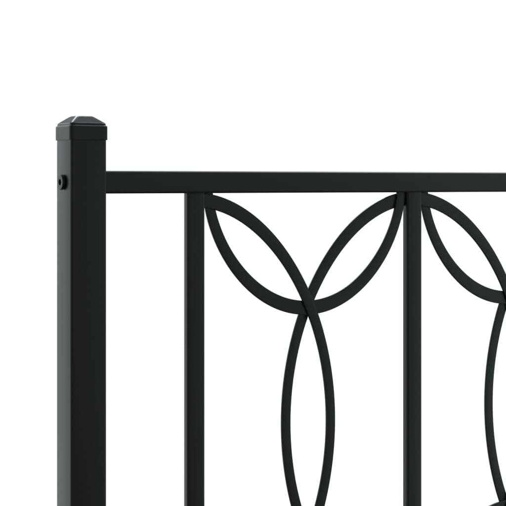 vidaXL Estructura de Cama con cabecero Metal Negro 100x190 cm, armazón de Cama, Cama, Muebles de Dormitorio, Marco de Cama, Cama Individual