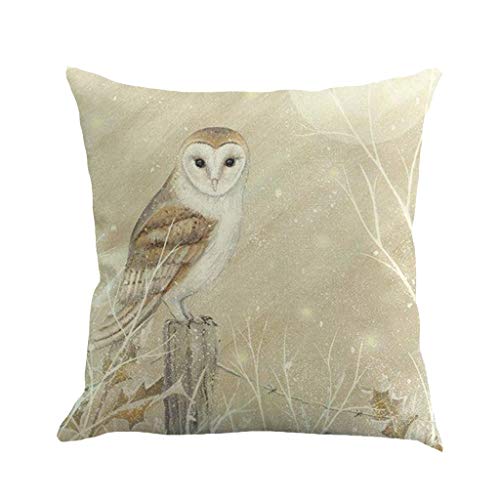 Kolylong® Weihnachts Kissenbezug Leinen Platz Werfen Flachs Kissenbezug Dekorative Kissen Geschenk Zierkissenbezüge Schneemann Schöne Kissenbezug Home Decor 45 cm * 45 cm