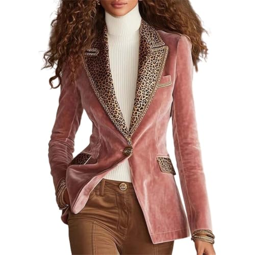 Blazer léopard d'hiver pour femme veste polaire chaude chic