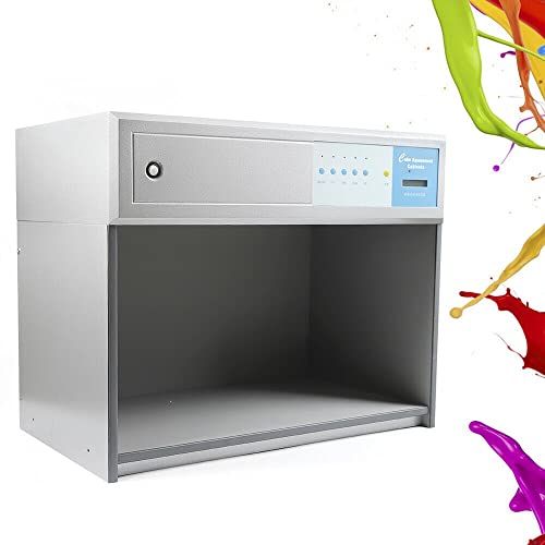 WANLECY Color Assessment Cabinet, 110V Color Matching Cabinet with 4 Light Sources D65, TL84, F/A, UV for Textile, Printing Color Matching