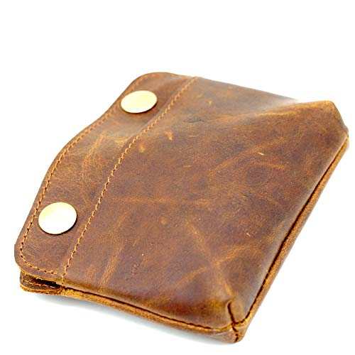 Handmade Genuine Leather Double Snap Pouch - Multipurpose Coin Purse, Cash & Card Holder, Cable Organizer, Makeup Storage - Durable, Stylish & Compact - Perfect for Travel, Daily Use, and Gift-Giving3