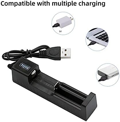 Taidacent 5 Pcs 26650 18650 Smart USB Input Multifunction Lithium Battery Charger with Flashlight 3.7-4.2V Small Portable Universal External Battery Charger image 4