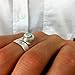 Silverly Anillo Mujeres en Plata de Ley 925 Banda Larga Concha Ojo de Shiva Ajustable Imagen de Silverly Anillo Mujeres en Plata de Ley 925 Banda Larga Concha Ojo de Shiva Ajustable