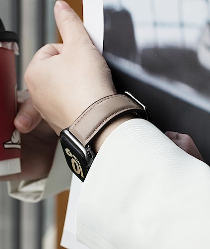 Image of BINLUN Leather Silicone Bands Compatible with Apple Watch 38mm 40mm 41mm 42mm 44mm 45mm 46mm 49mm Sweatproof Replacement Strap for iWatch 11 /10 /9 /8 /7 /6 /5 /4 /3 /2 /1 /Ultra /SE Men Women