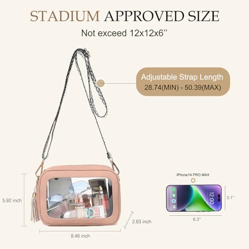 Image of LOXOMU Clear Crossbody Bag Stadium Approved - Waterproof Clear Purses for Women Stadium Bag with Adjustable Guitar Strap | Stadium Approved