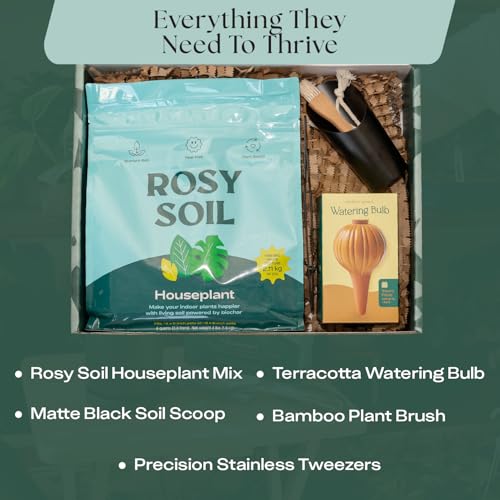 Image of Rosy Soil Plant Parent Essentials Gift Box, Indoor Plant Kit | Gift for Plant Lovers, Gardening Tool Kit, with Peat-Free Houseplant Soil, Terracotta Watering Bulb, Soil Scoop, Plant Brush