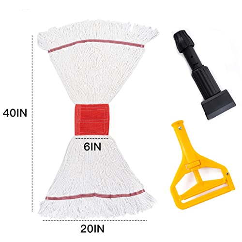 Image of Matthew Cleaning Microfiber String Mop Heavy Duty Commercial Wet Mop Head Replacement,Excellent Absorbency,Premium Launderability,Reusable for Home,Commercial and Industrial Use(White,3Pack)