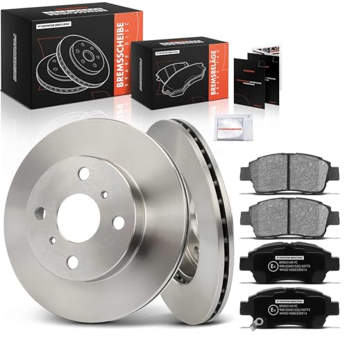 Image of Frankberg Brake Kit incl. 2x Brake Disc + 4x Brake Pad Front Compatible with Yaris P1 1.0 1.3 1.4 D-4D 1999-2005 Replace# 0446552070,04465YZZCJ