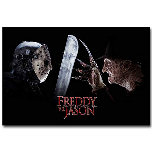 JCYMC Cuadro De Lienzo Freddy Vs Jason Póster De Película De Terror Printwall Imagen Artística Decoración del Hogar Lz25Kx 40X60Cm Sin Marco