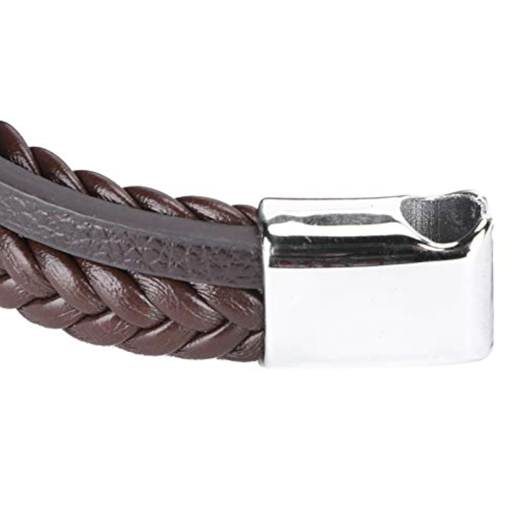 Multilayer Brown PU Leather Bracelet with Alloy Buckle