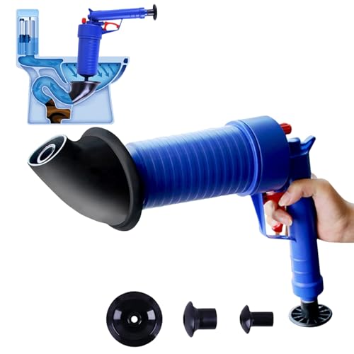 Toilettenkolben, Abflussreiniger Pumpe, Pressluft Rohrreiniger Toilette, 23 x 28 cm, mit Druckentlastungs-Sicherheitsventil, für Arbeiten an Spülen, Badewannen und Toiletten