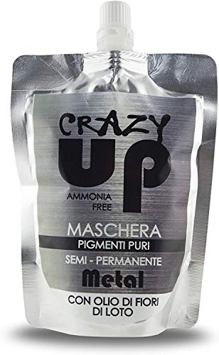 Crazy Up Mascarilla Colorante Sin Amoniaco Semipermanente para el cabello - Metal - 200 ml