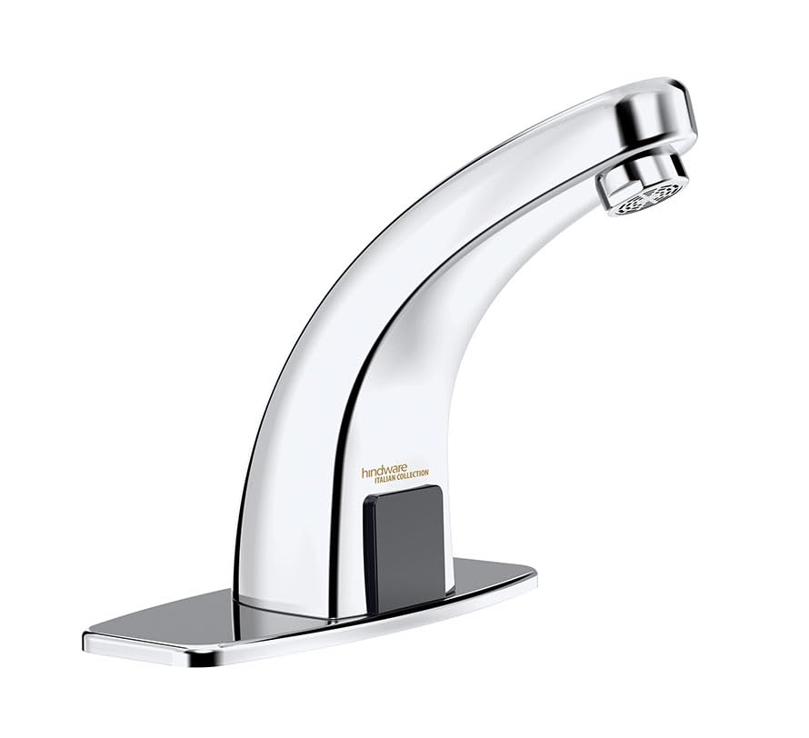 Image of Hindware Touch Free Sensor Pillar Tap F240011CP for Bathroom | Made of Brass | Infra Red Sensor | Water Saving | Eco Sensible Range | 12-Year Manufacturer Warranty
