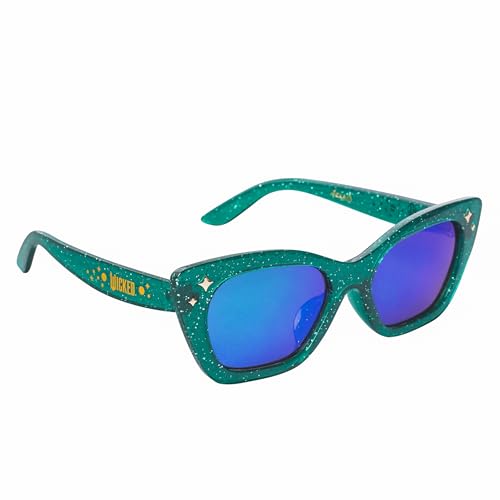 Wicked Sunglasses for Kids | Officially Licensed Elphaba Dark Green Glitter Shades | UV 400 | One Size Fits Most Kids