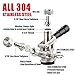 MRbrew All 304 Stainless Steel Keg Coupler, Commercial Sankey Kegerator D System Keg Tap Dispenser for I.D 5/16'' Draft Beer Line Gas Brewing Tubing with Check Valve Sealing Washer Hose Clamp