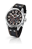 48 mm Chronograph-Uhrwerk mit Textilarmband und Schnalle.