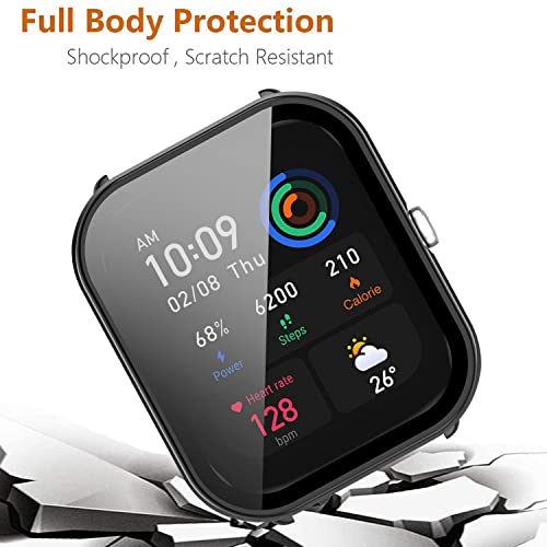 Msm-case Pack of 2 with Tempered Glass Screen Protector Protective Case Compatible with Amazfit GTS 4 Mini - Image 4