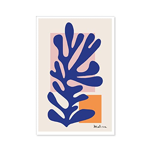 Impression Matisse bleu floral 40x60cm pour décor mural - 4